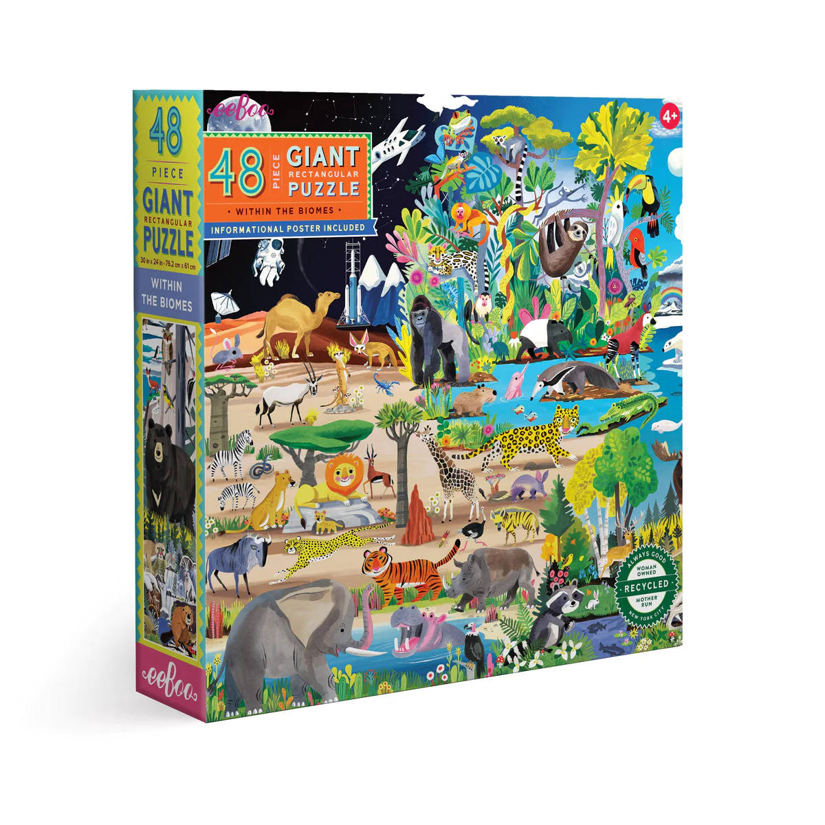 eeBoo Within the Biomes - 48 pc Giant Puzzle