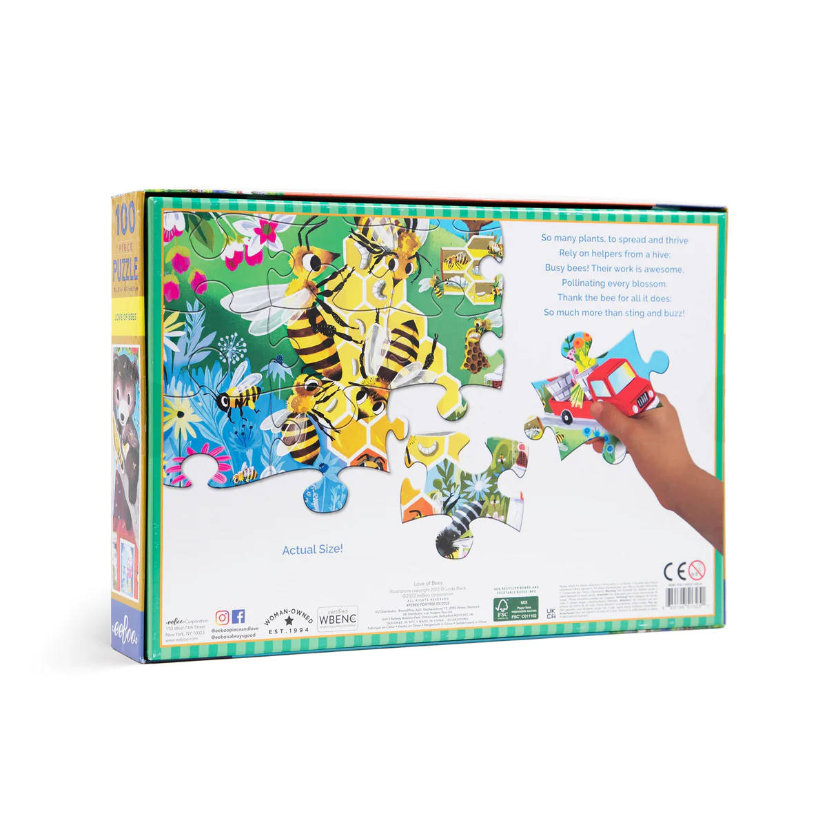 eeBoo Love of Bees - 100 Piece Puzzle