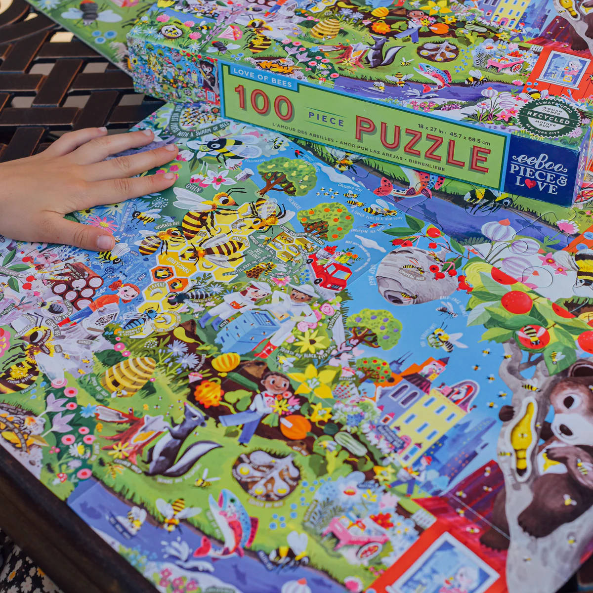 eeBoo Love of Bees - 100 Piece Puzzle