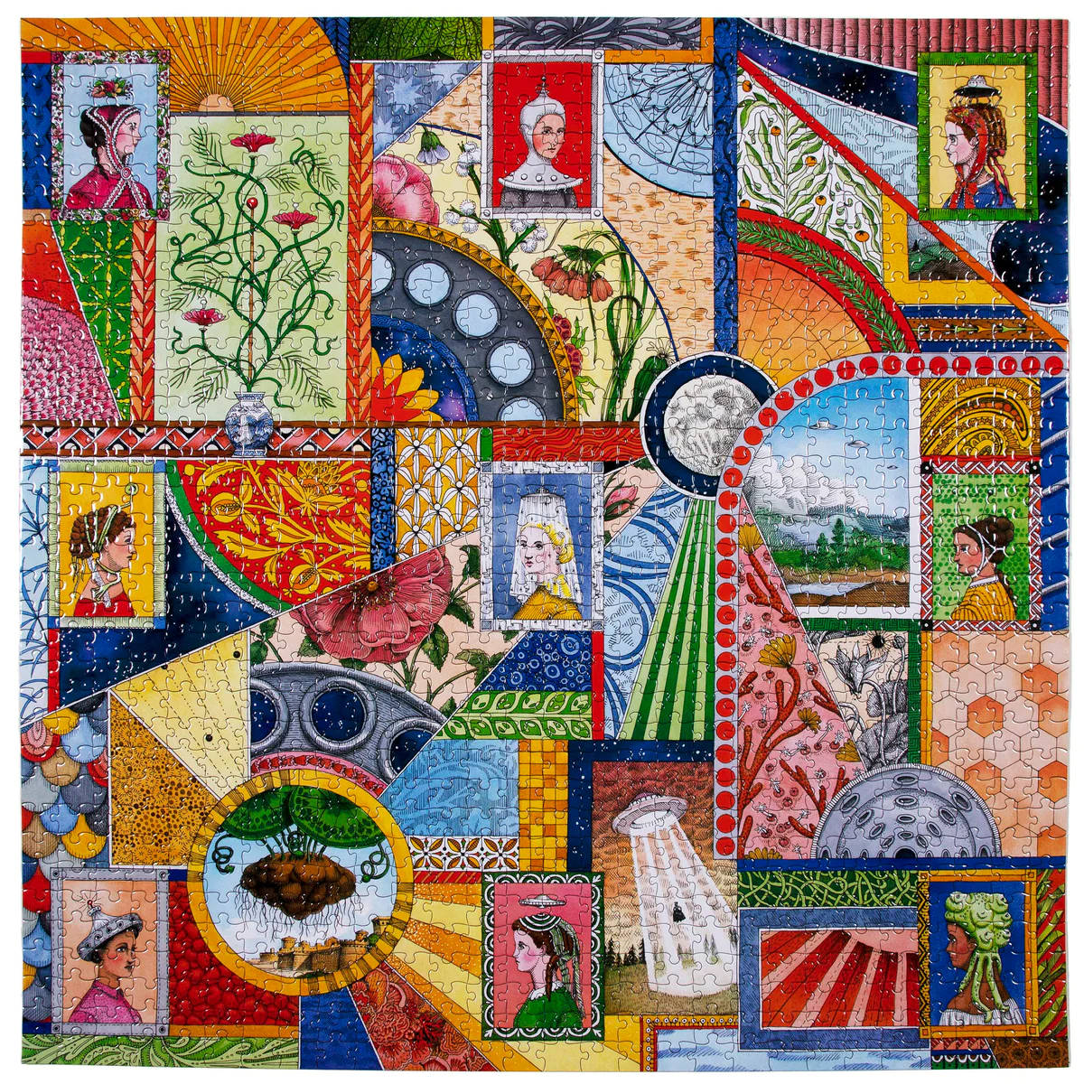 eeBoo UFO Victorian Ladies - 1000 Piece Puzzle