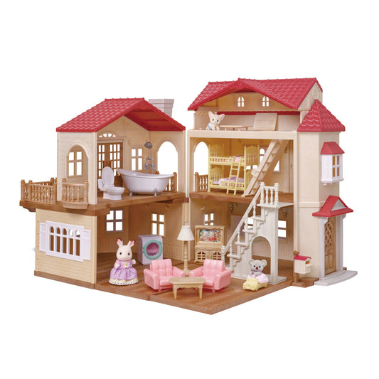 Red Roof Country Home Gift Set with Secret Attic Playroom