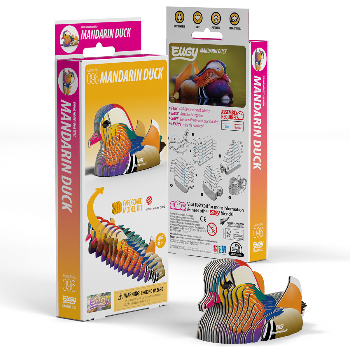 Eugy Mandarin Duck 3-D Cardboard Model Kit