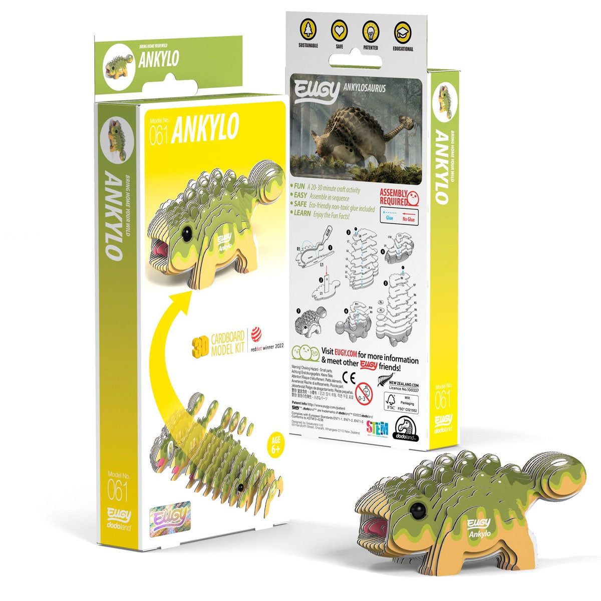Eugy Ankylo Dino 3-D Cardboard Model Kit