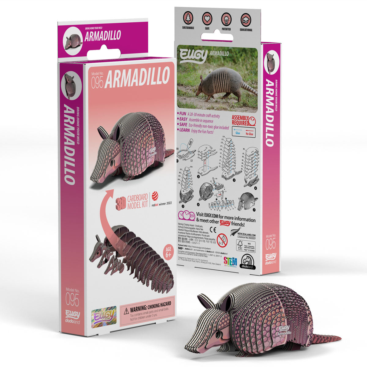 Eugy Armadillo 3-D Cardboard Model Kit