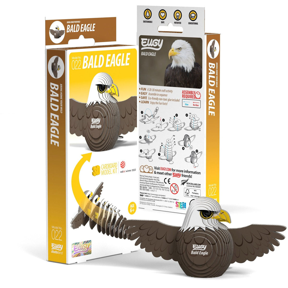 Eugy Bald Eagle 3-D Cardboard Model Kit