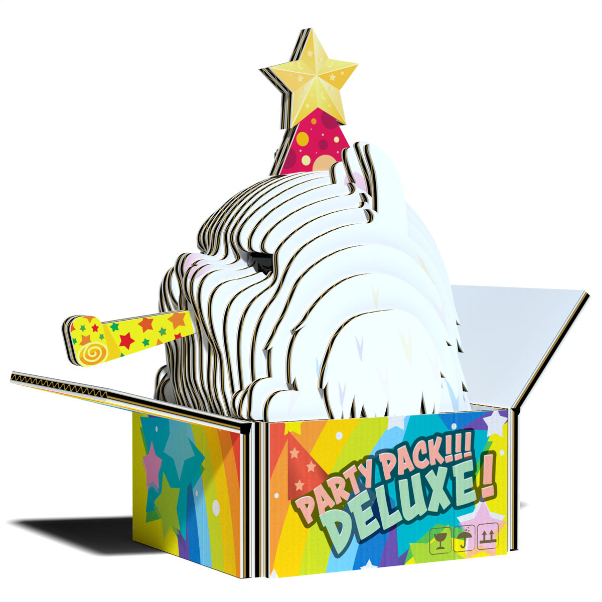 Eugy Cat in a Box - Cottonball 3-D Cardboard Model Kit