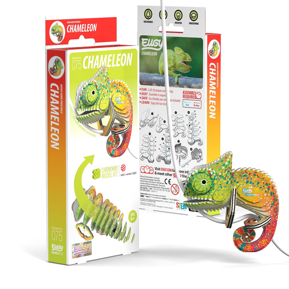 Eugy Chameleon 3-D Cardboard Model Kit
