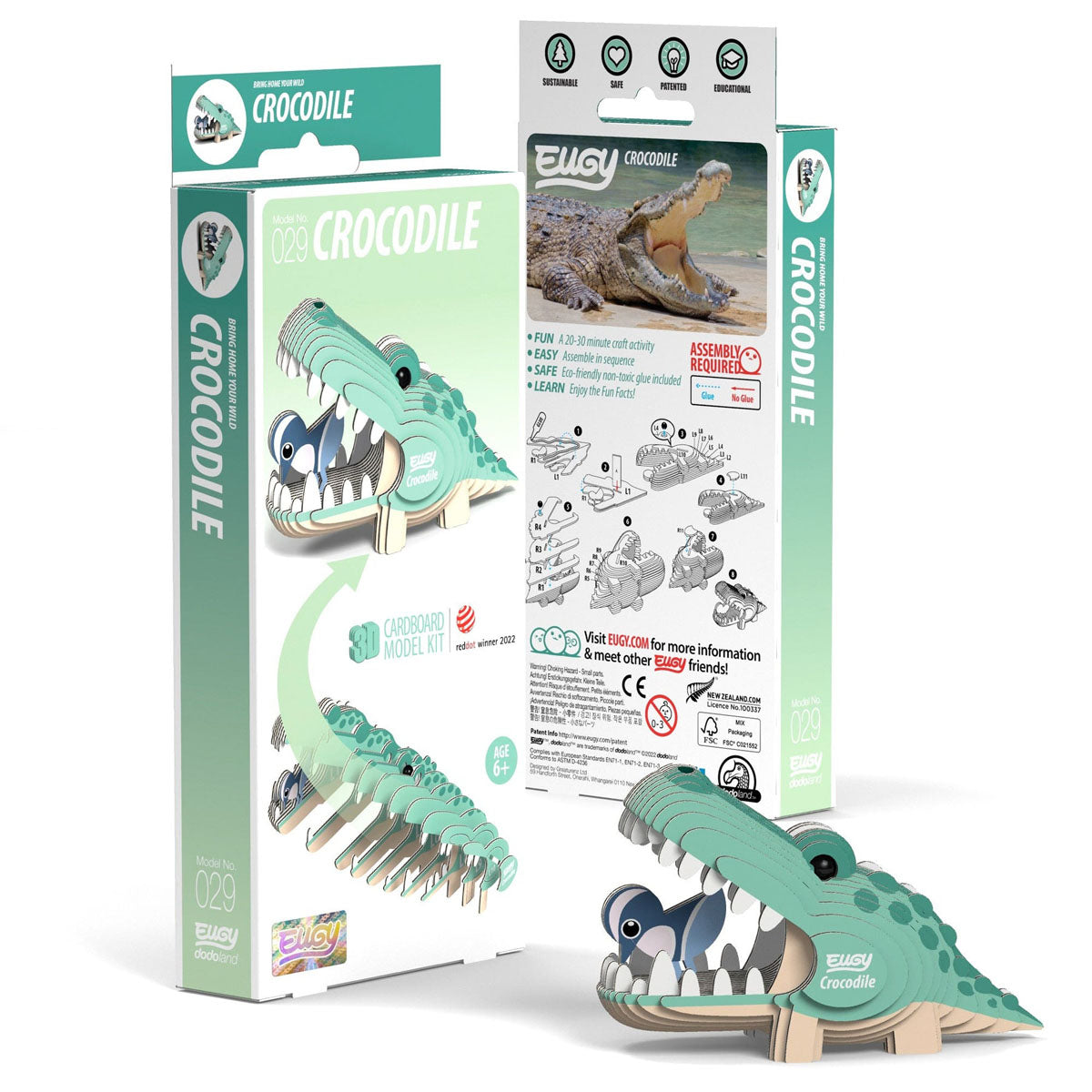 Eugy Crocodile 3-D Cardboard Model Kit