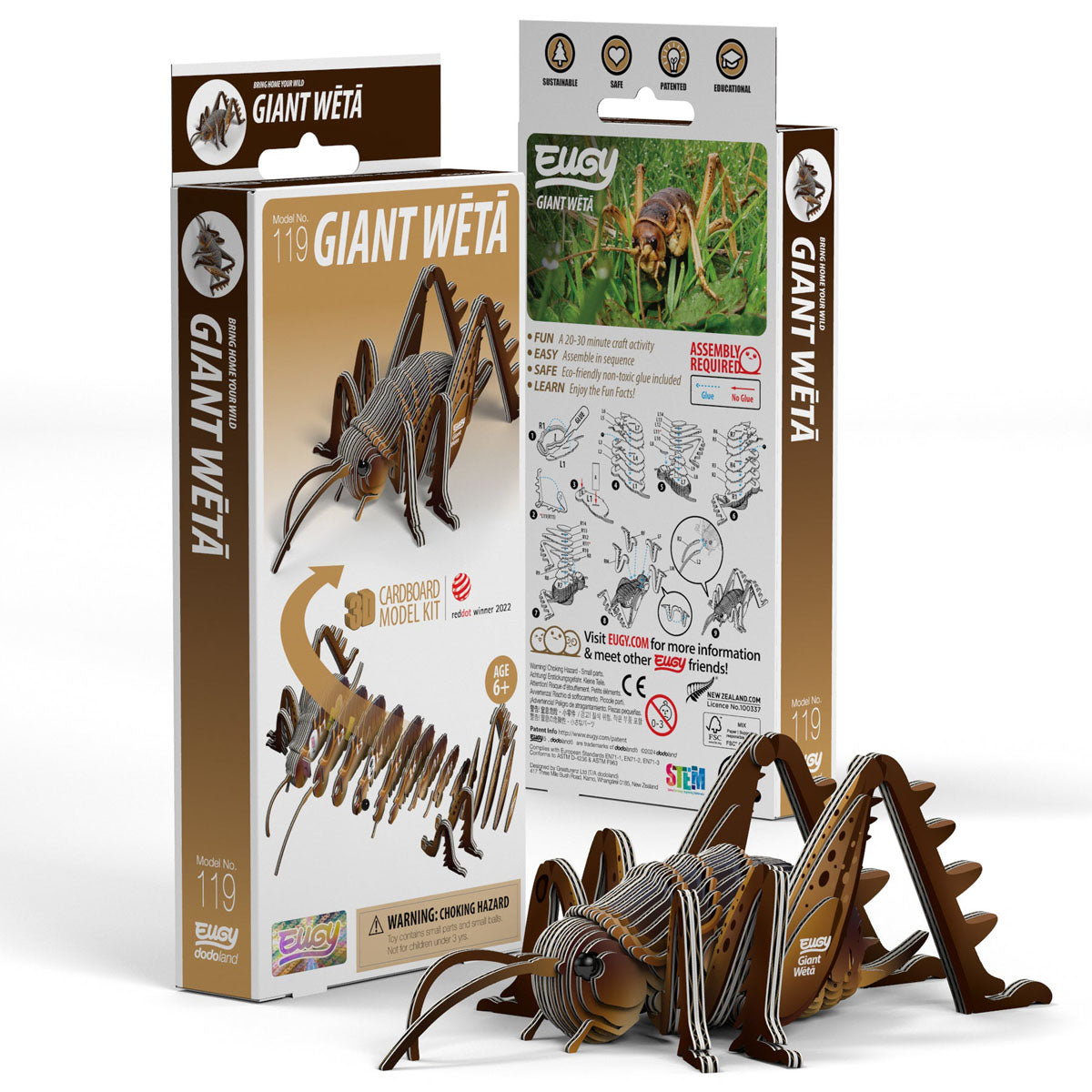 Eugy Giant Weta 3-D Cardboard Model Kit