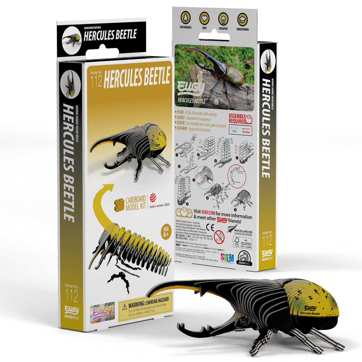 Eugy Herculese Beetle 3-D Cardboard Model Kit