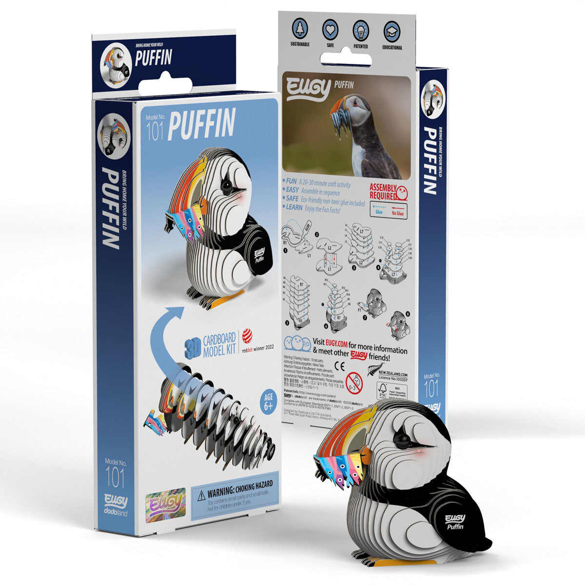 Eugy Puffin 3-D Cardboard Model Kit