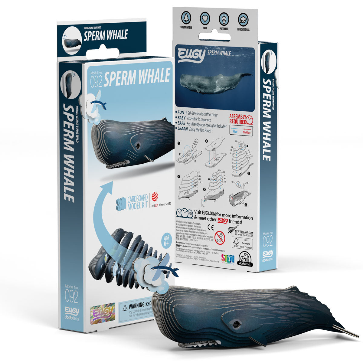 Eugy Sperm Whale 3-D Cardboard Model Kit