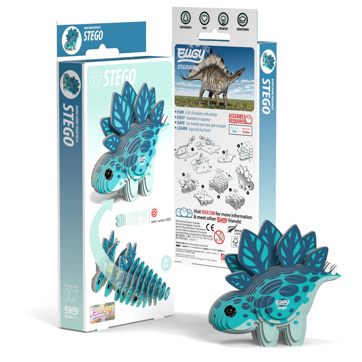 Eugy Stego Dino 3-D Cardboard Model Kit