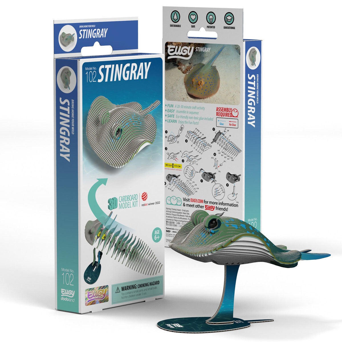 Eugy Stingray 3-D Cardboard Model Kit