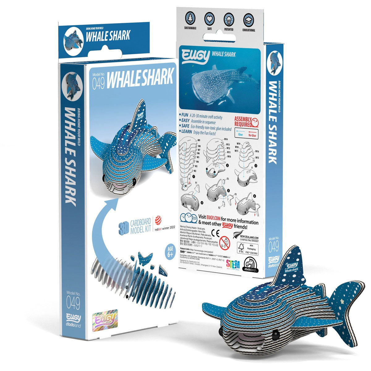 Eugy Whale Shark 3-D Cardboard Model Kit