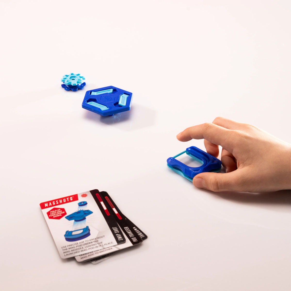 Fat Brain Toy Co Magshuto Mag Kit - 3 Pods, Launcher, and Challenge Cards Set