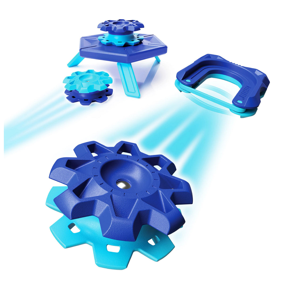 Fat Brain Toy Co Magshuto Metal Cypher Blue/Light Blue Mag Kit - 3 Pods, Launcher, and Challenge Cards Set