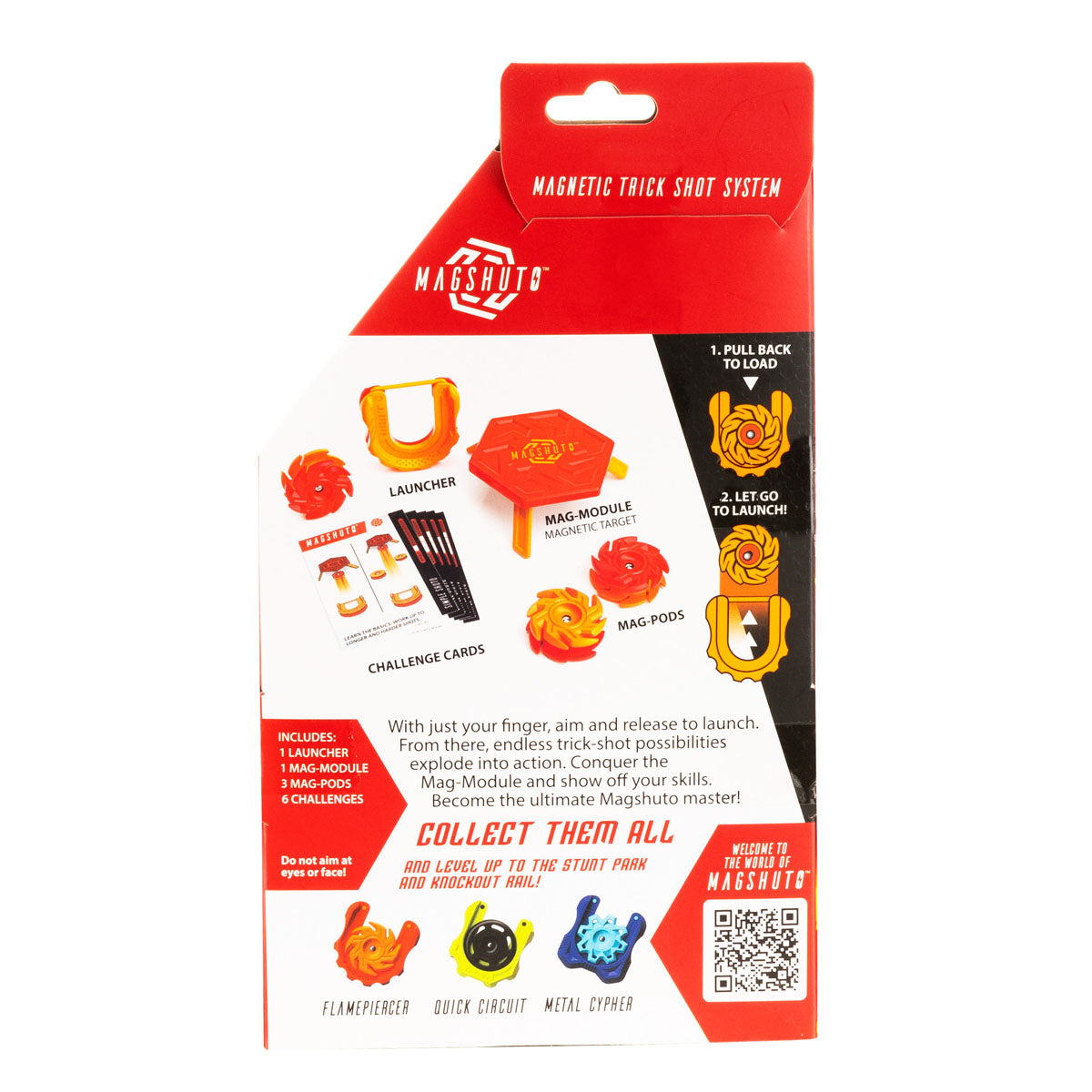 Fat Brain Toy Co Magshuto Mag Kit - 3 Pods, Launcher, and Challenge Cards Set