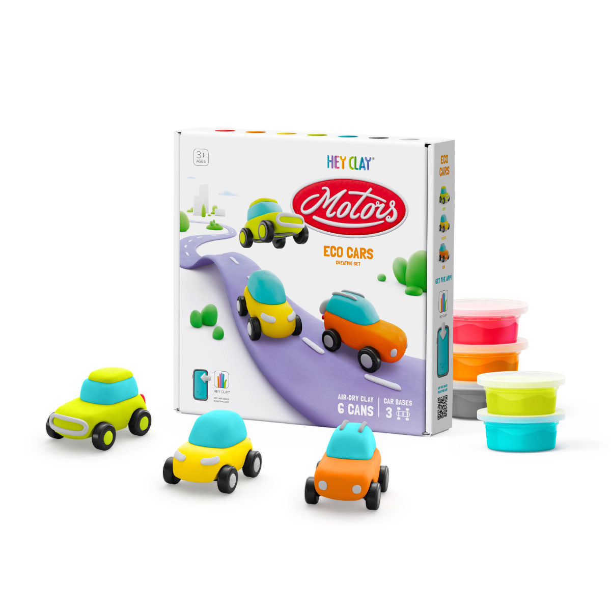 Hey Clay Eco Cars - 6 Air-Dry Modeling Clays – Happy Up Inc Toys