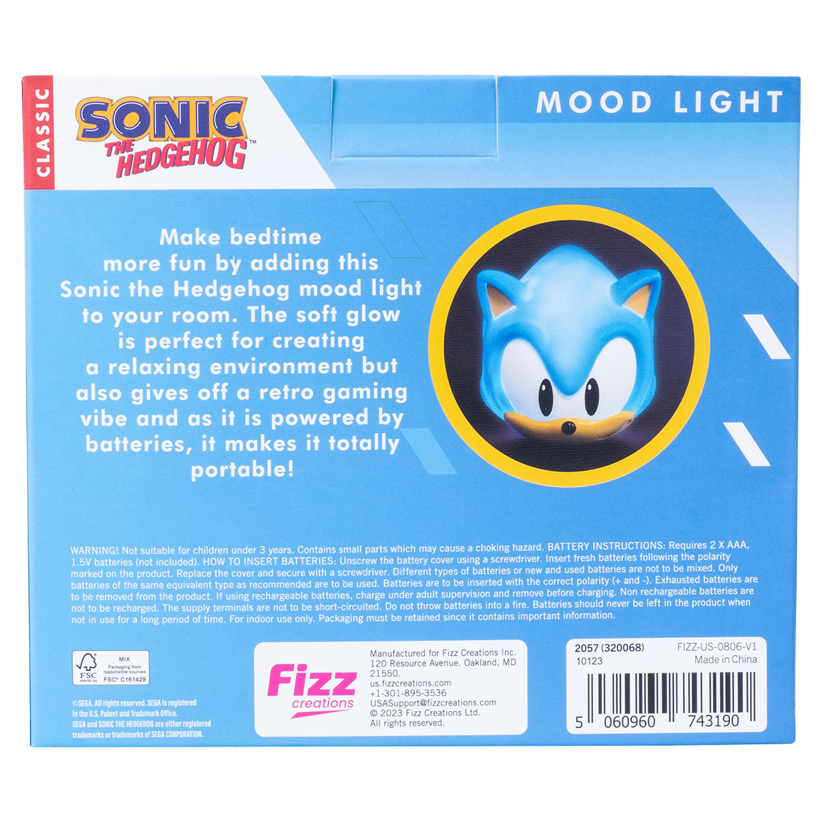 Sonic the Hedgehog Mood Light from Fizz Creations