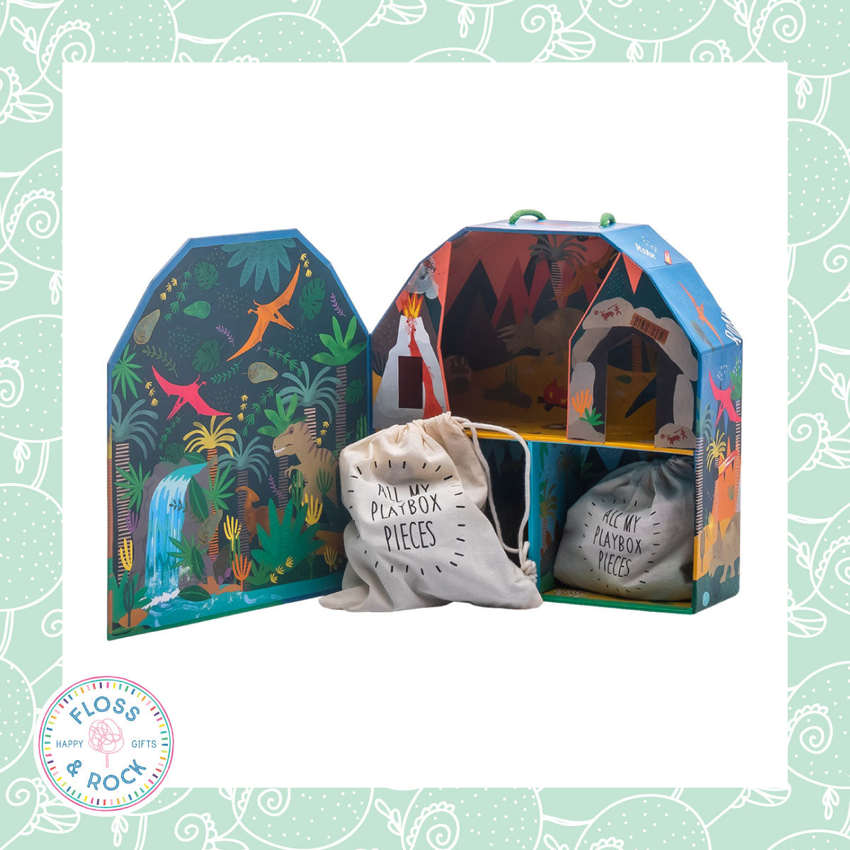 Floss & Rock Playbox With Wooden Pieces - Dinosaur