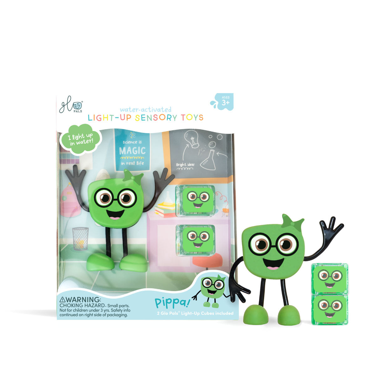 Glo Pals Pippa Character + 2 Green Cubes