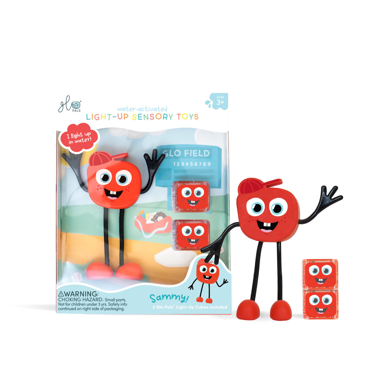 Glo Pals Sammy Character + 2 Red Cubes