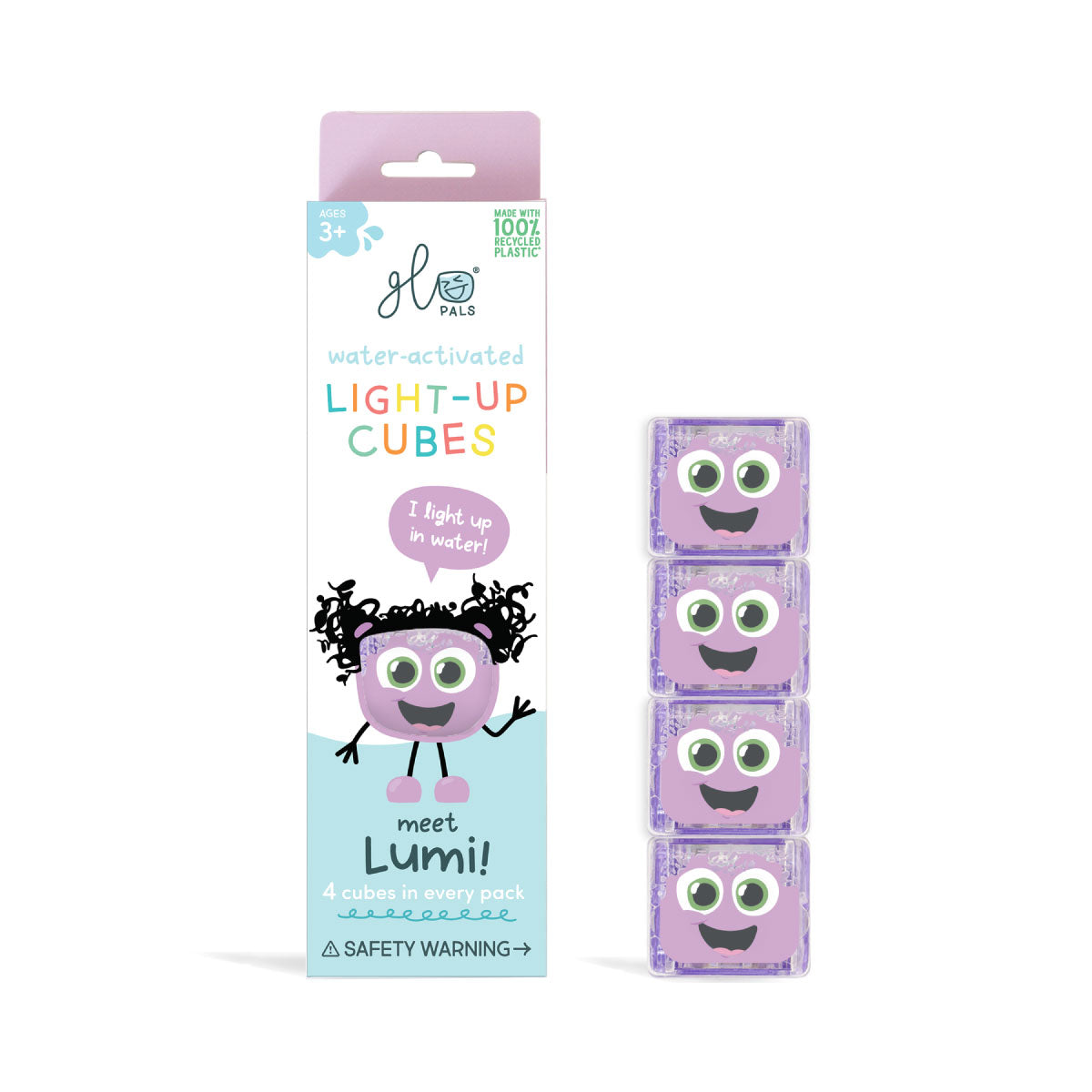 Lumi Purple Glo Pals Cubes 4 Pack