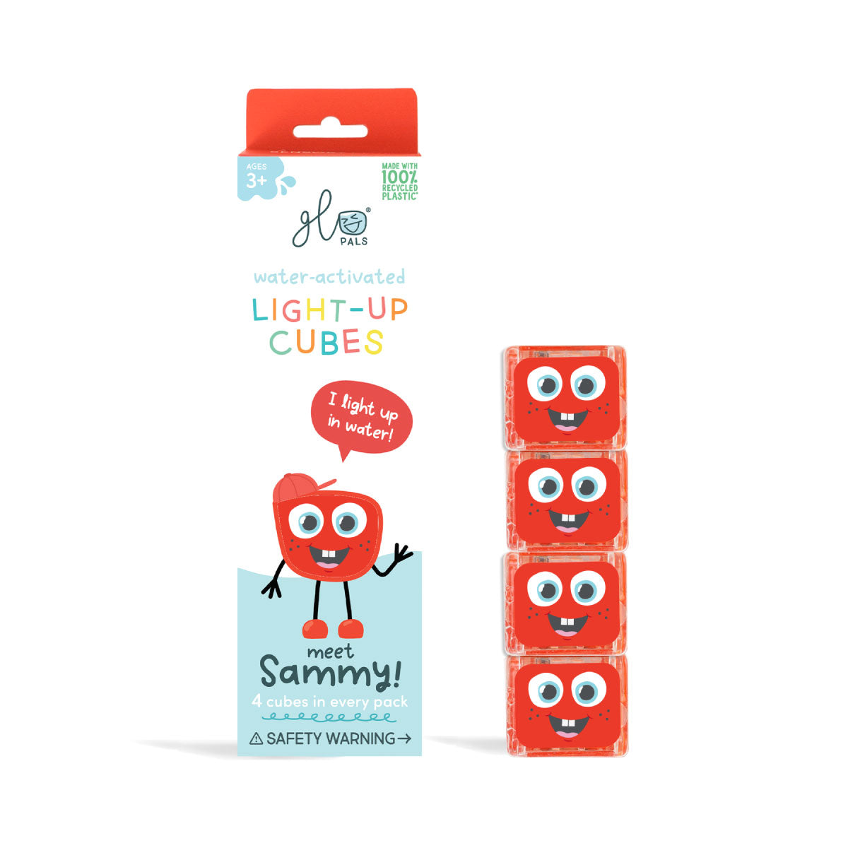 Sammy Red Glo Pals Cubes 4 Pack