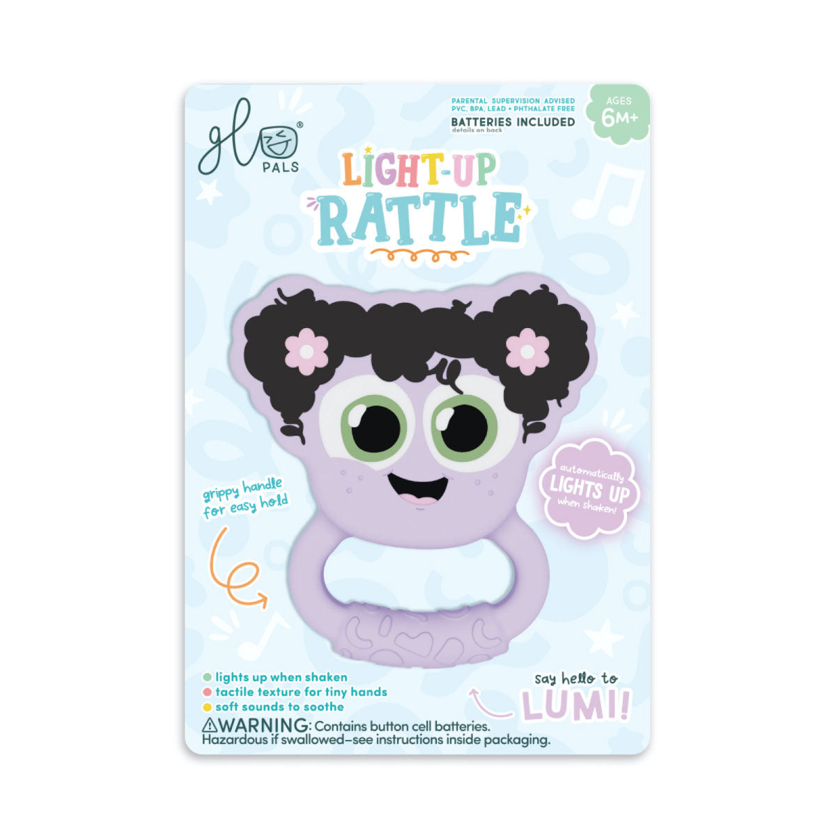 Lumi (Purple) Glo Pals Light Up Rattles