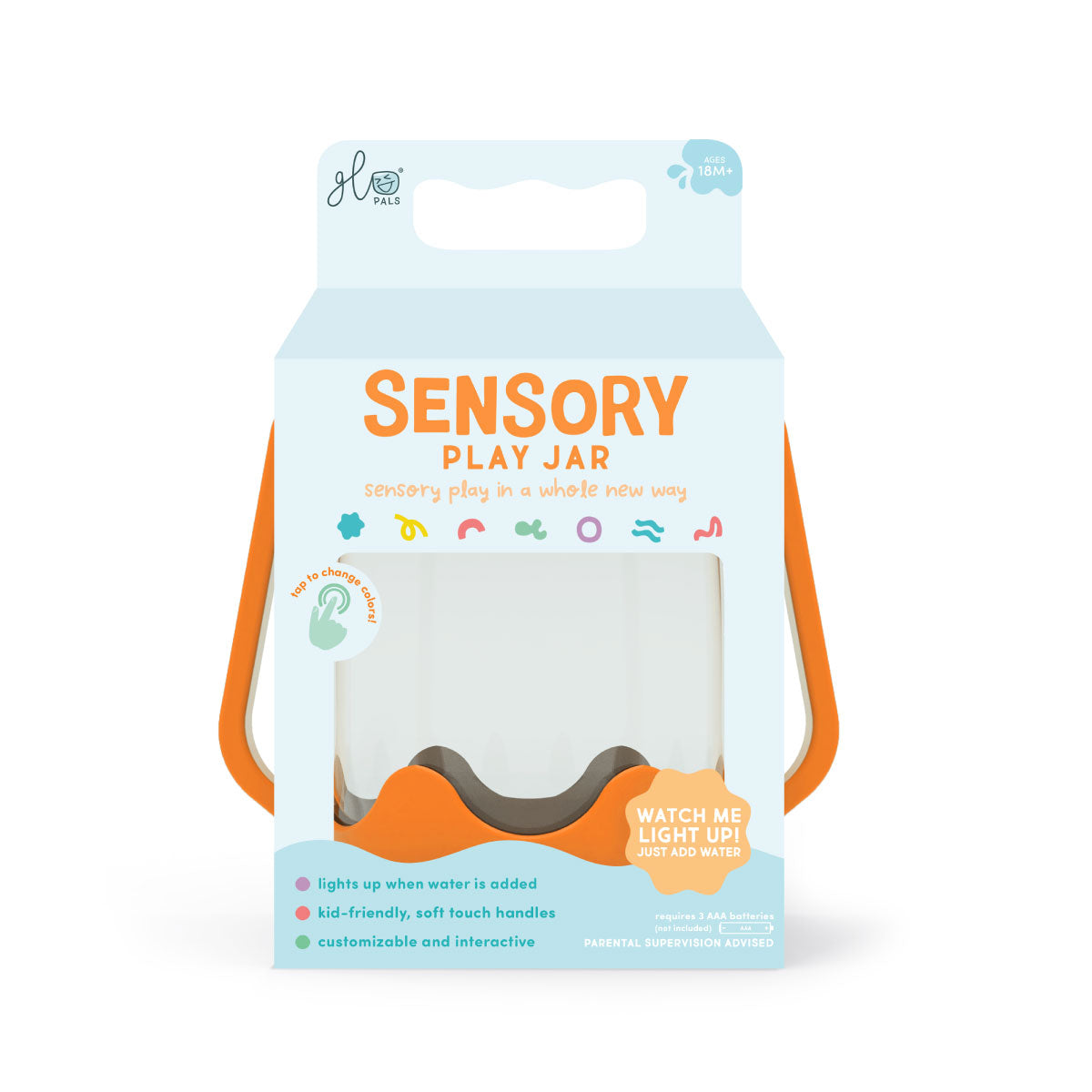Glo Pals Sensory Play Jar - Orange