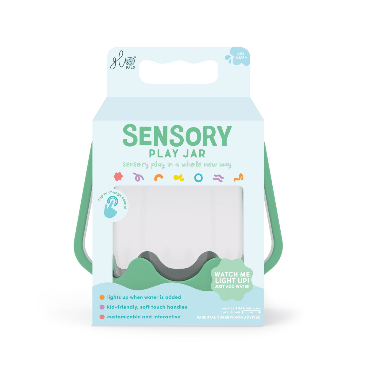 Glo Pals Sensory Play Jar - Teal Green