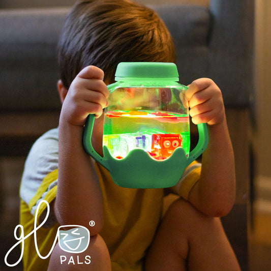 Glo Pals Sensory Play Jar - Teal Green