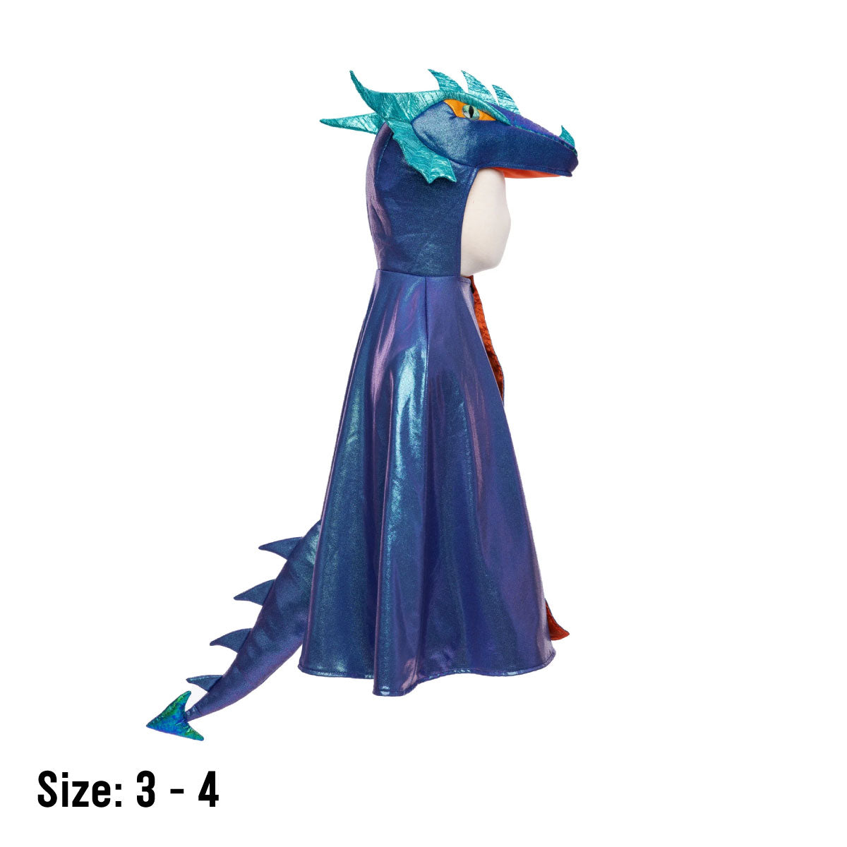 Great Pretenders Azure The Metallic Dragon Cape Size 3 - 4