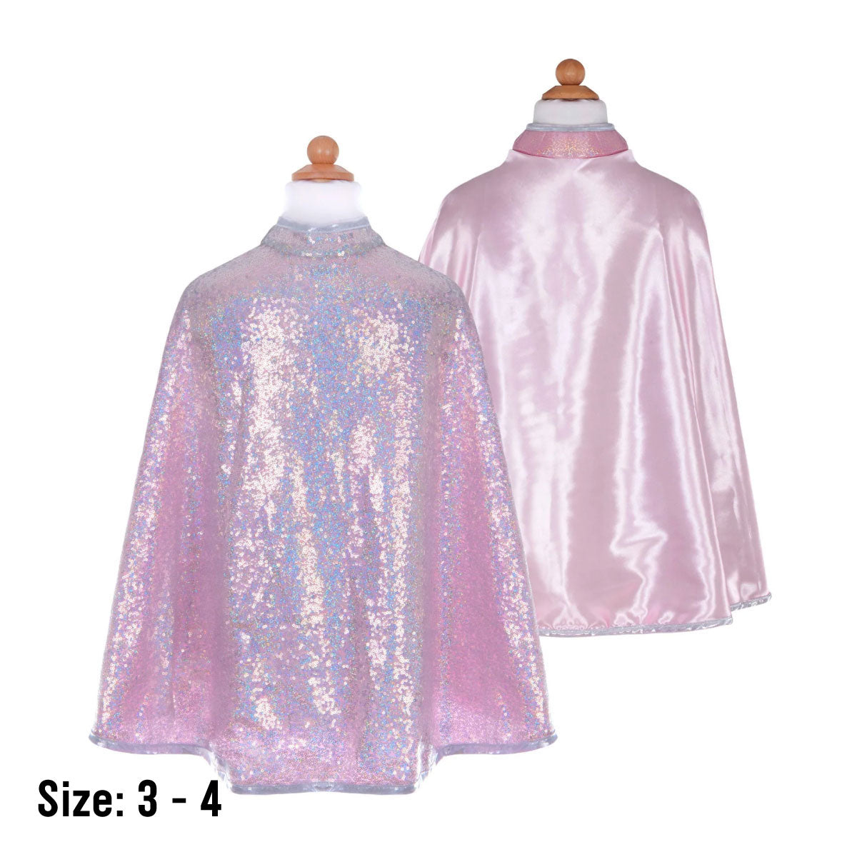 Great Pretenders Reversible Silver Sequins Cape Size 3-4