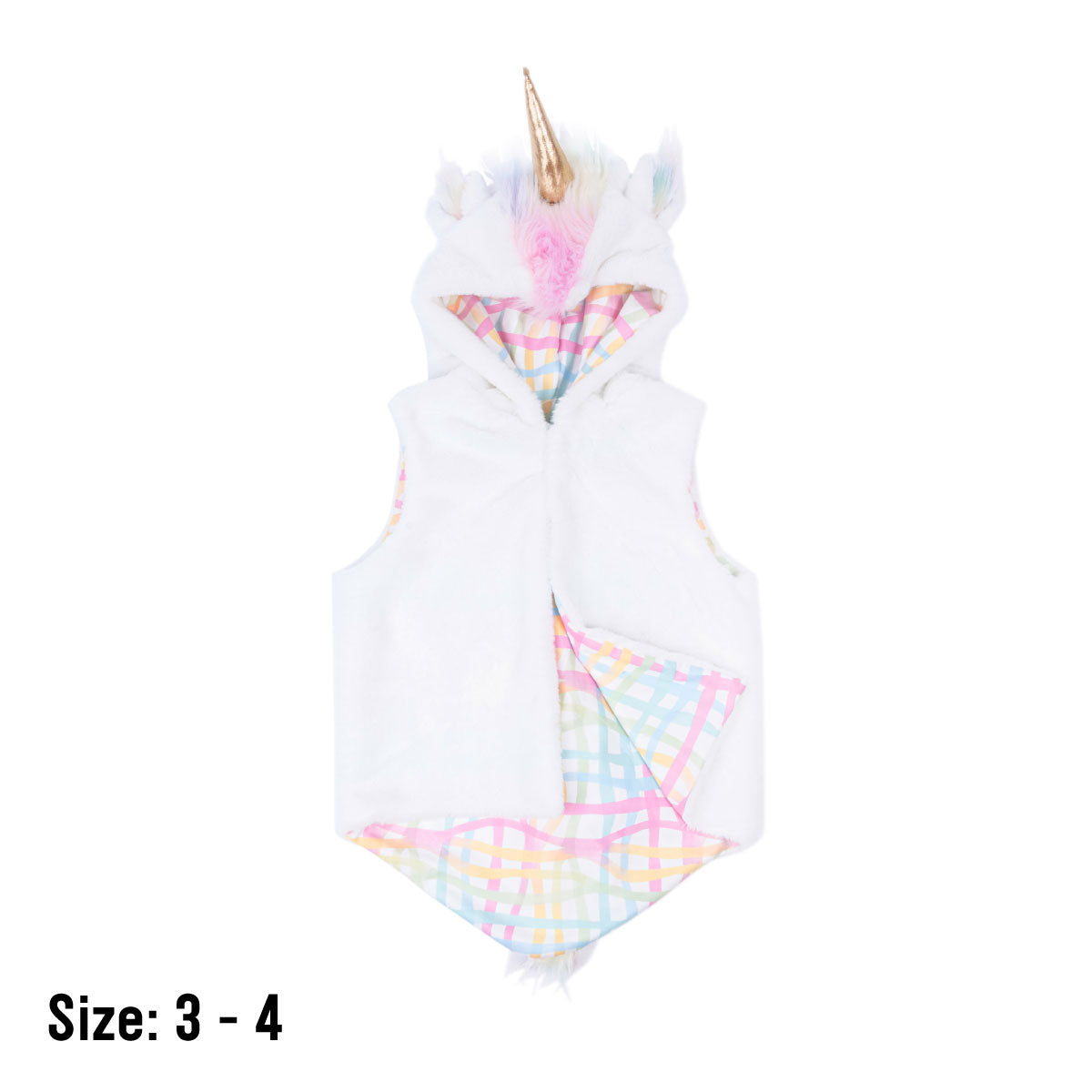 Great Pretenders All Day Everyday Unicorn Vest Size 3 - 4