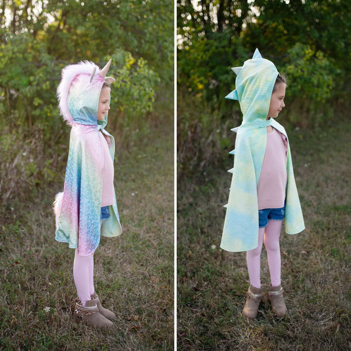 Reversible Rainbow Unicorn and Dragon Cape