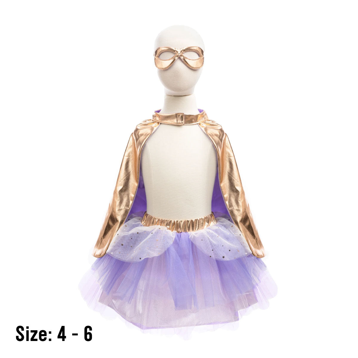 Great Pretenders Super Duper Tutu, Cape, & Mask - Lilac/Rose Gold