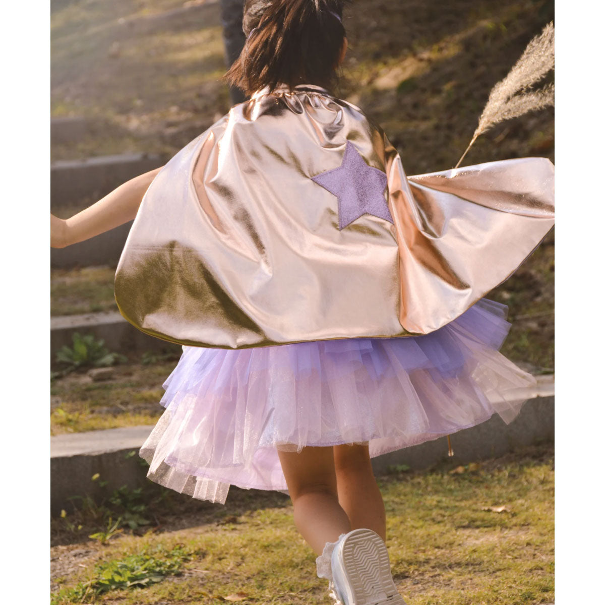 Great Pretenders Super Duper Tutu, Cape, & Mask - Lilac/Rose Gold