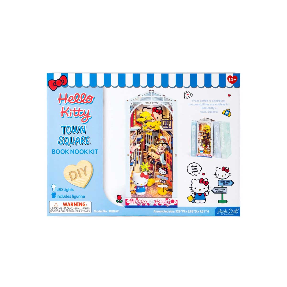 Hands Craft DIY Miniature Book Nook Kit Hello Kitty Town Square