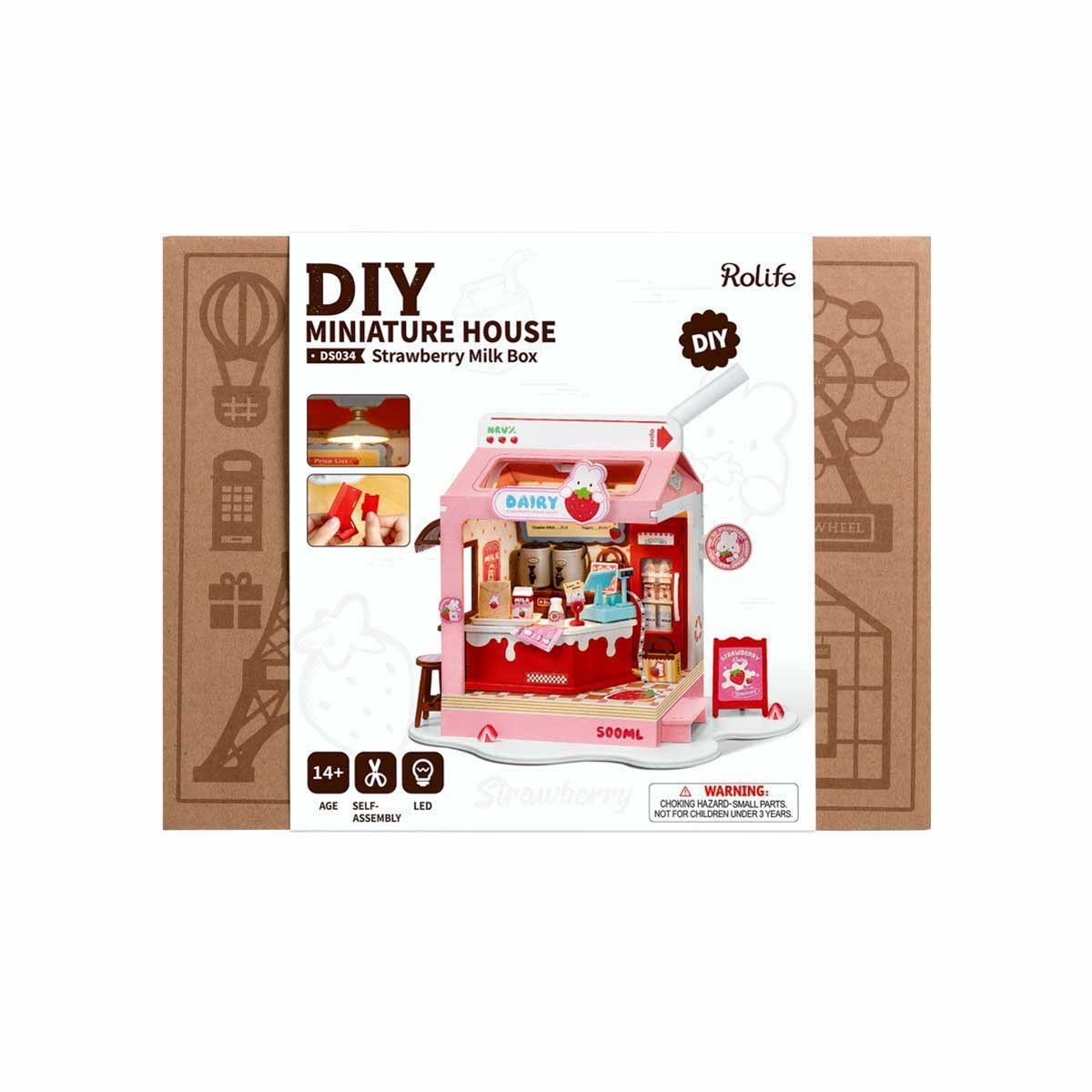 Hands Craft DIY Miniature House - Strawberry Milk Box Kit