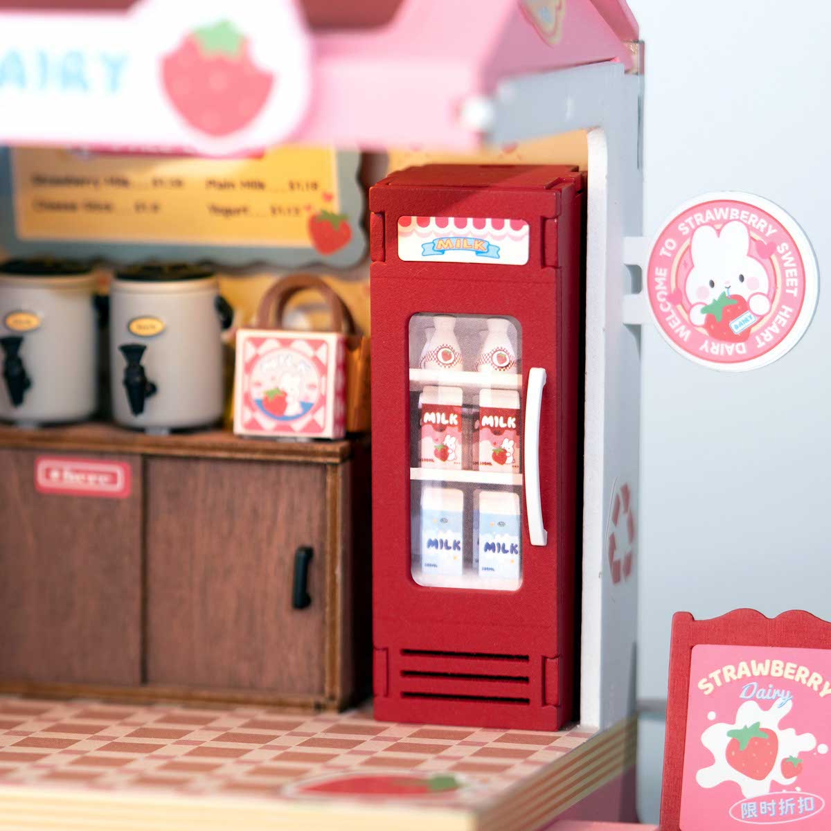 Hands Craft DIY Miniature House - Strawberry Milk Box Kit