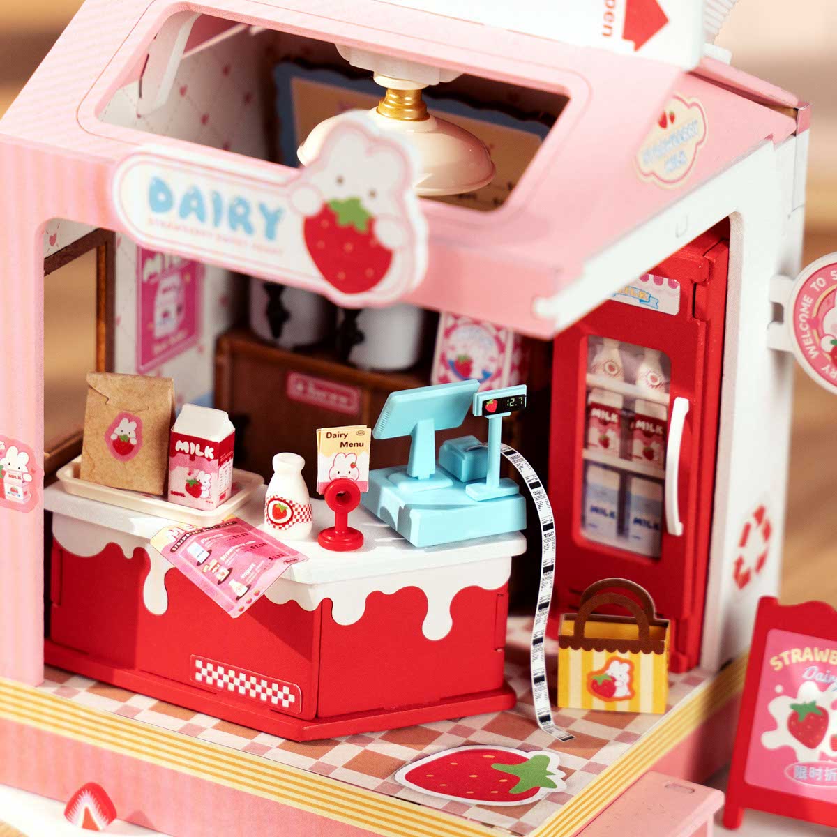 Hands Craft DIY Miniature House - Strawberry Milk Box Kit