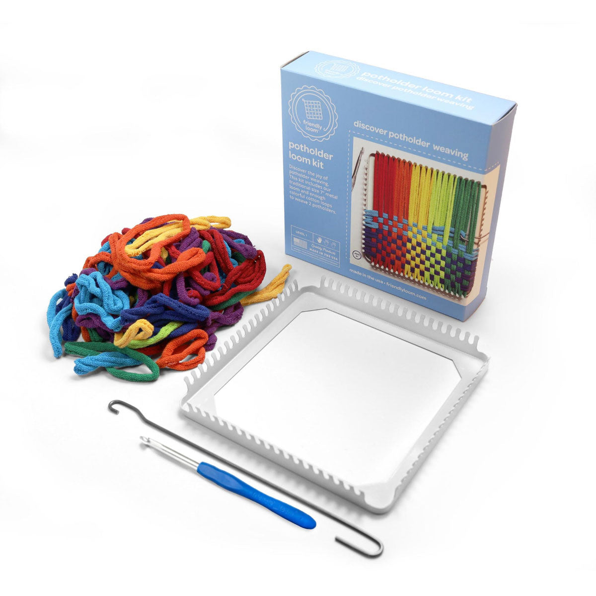 Harrisville Designs Friendly Loom Potholder Loom Kit - 7” Traditional Size