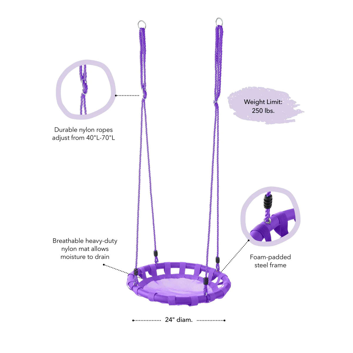Hearthsong 24-Inch ColorBurst Round Swing