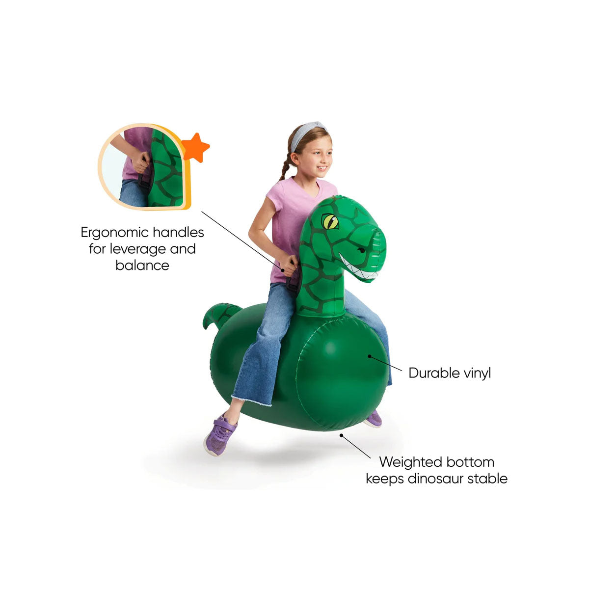 Hearthsong Inflatable Ride-On Hop 'n Go Dinosaurs - Set of 2