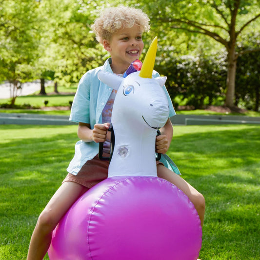 Hearthsong Inflatable Ride-On Hop 'n Go Unicorns - Set of 2