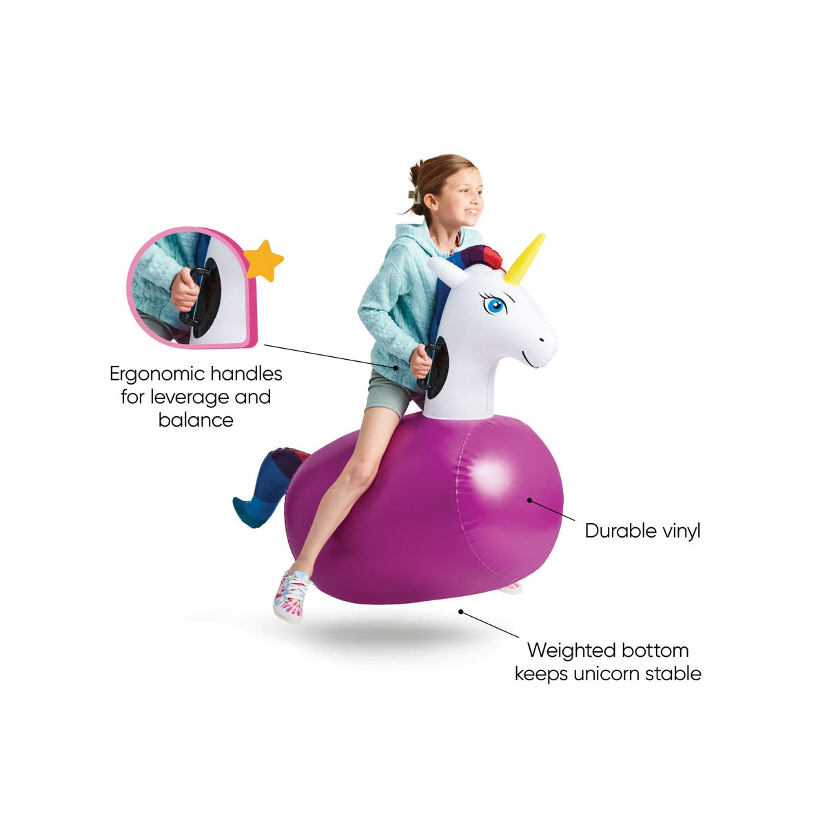 Hearthsong Inflatable Ride-On Hop 'n Go Unicorns - Set of 2