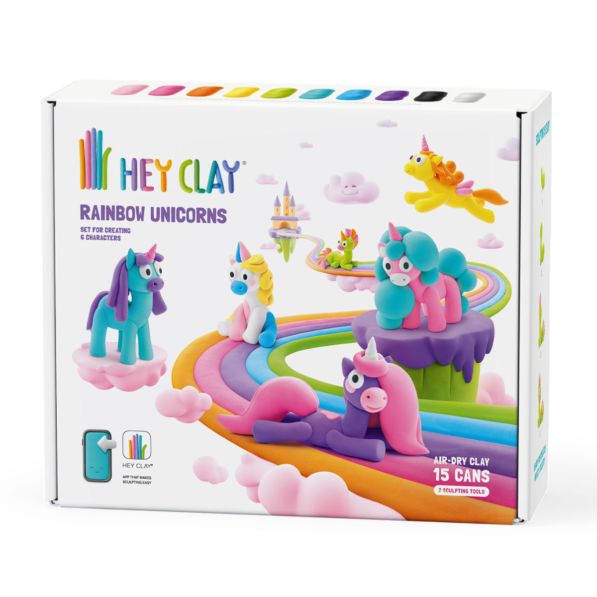 Hey Clay Rainbow Unicorns - 15 Air-Dry Clays