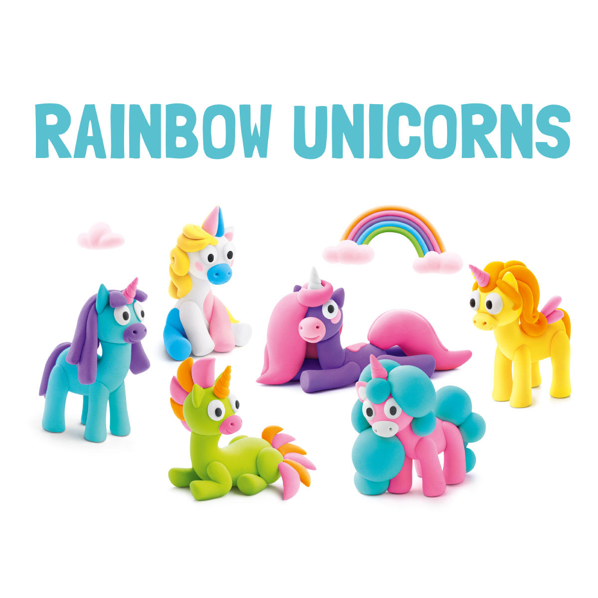 Hey Clay Rainbow Unicorns - 15 Air-Dry Clays